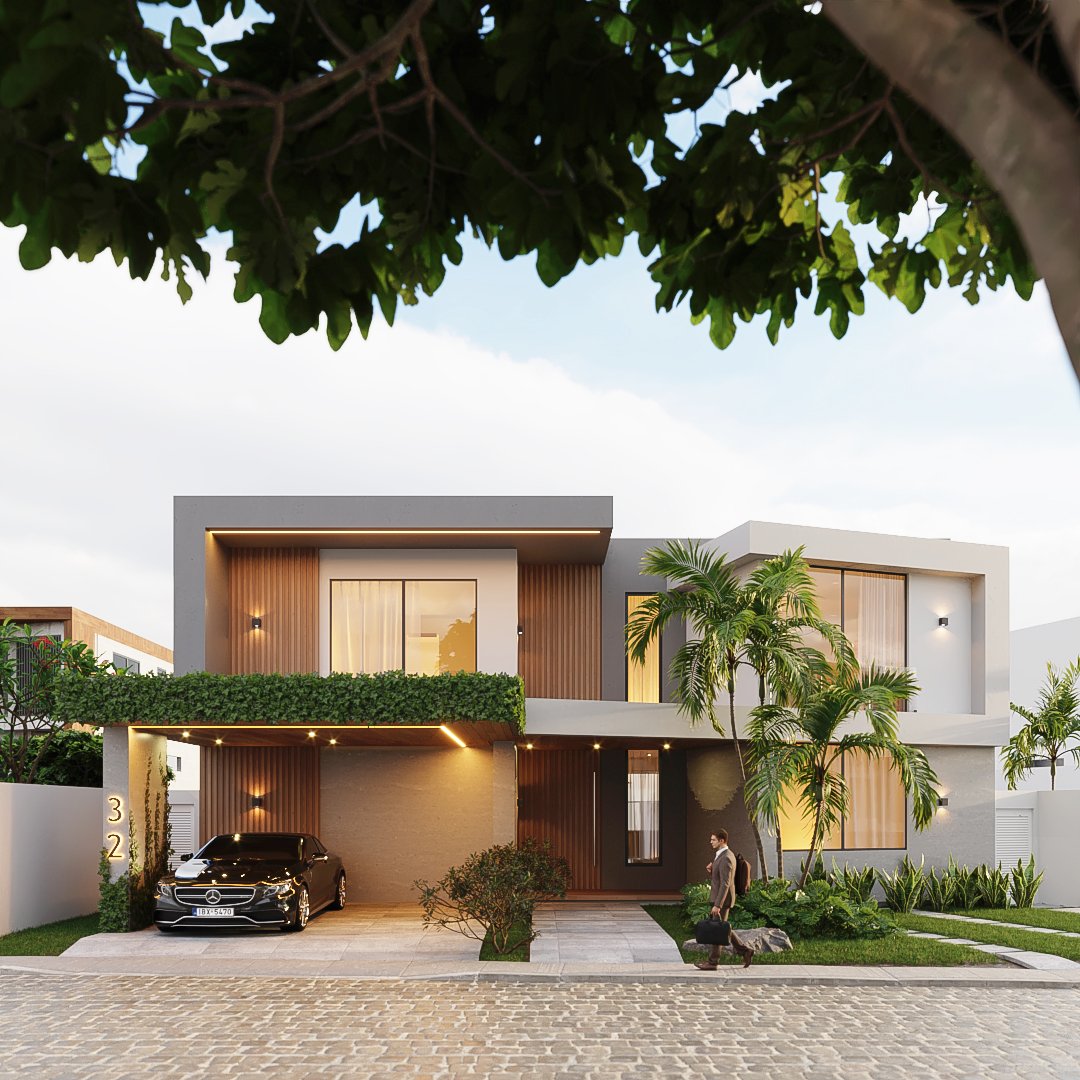 Exterior Residential Render Architectural Visualization