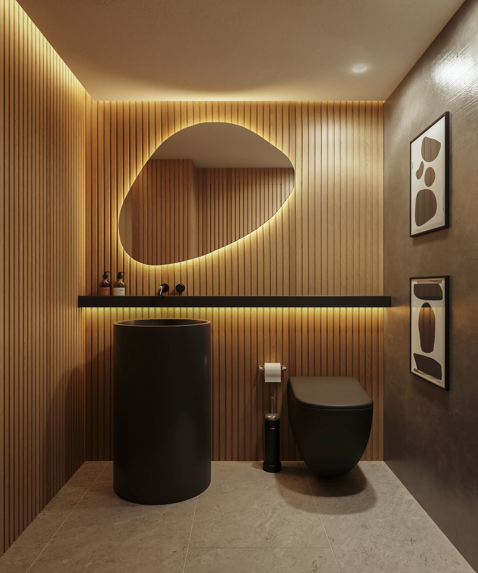 Interior Bathroom Residential Render Architectural Visualization