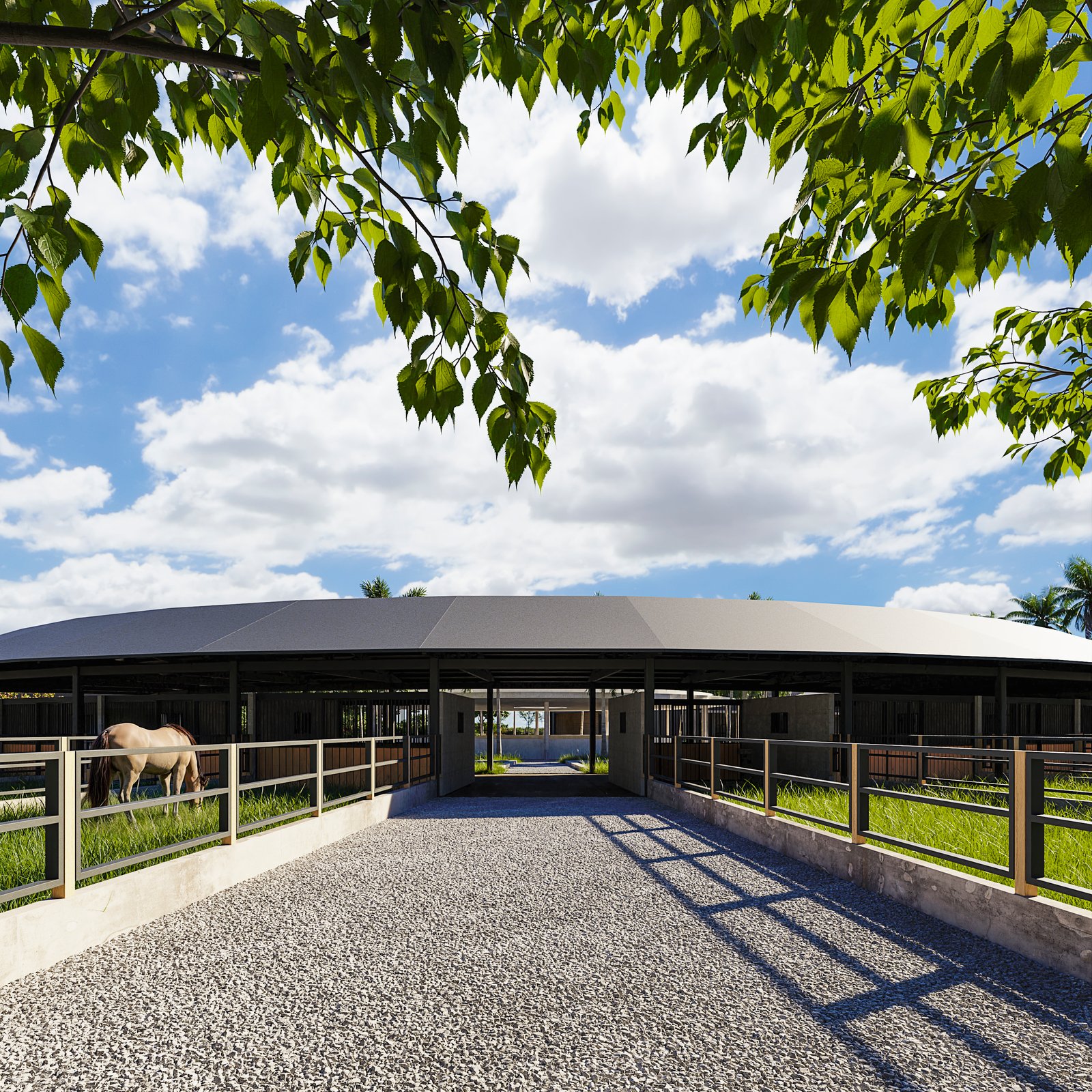 Project 41 image 12 Exteriors Commercial UrbanPlanning Stables Horses Render Architectural Visualization