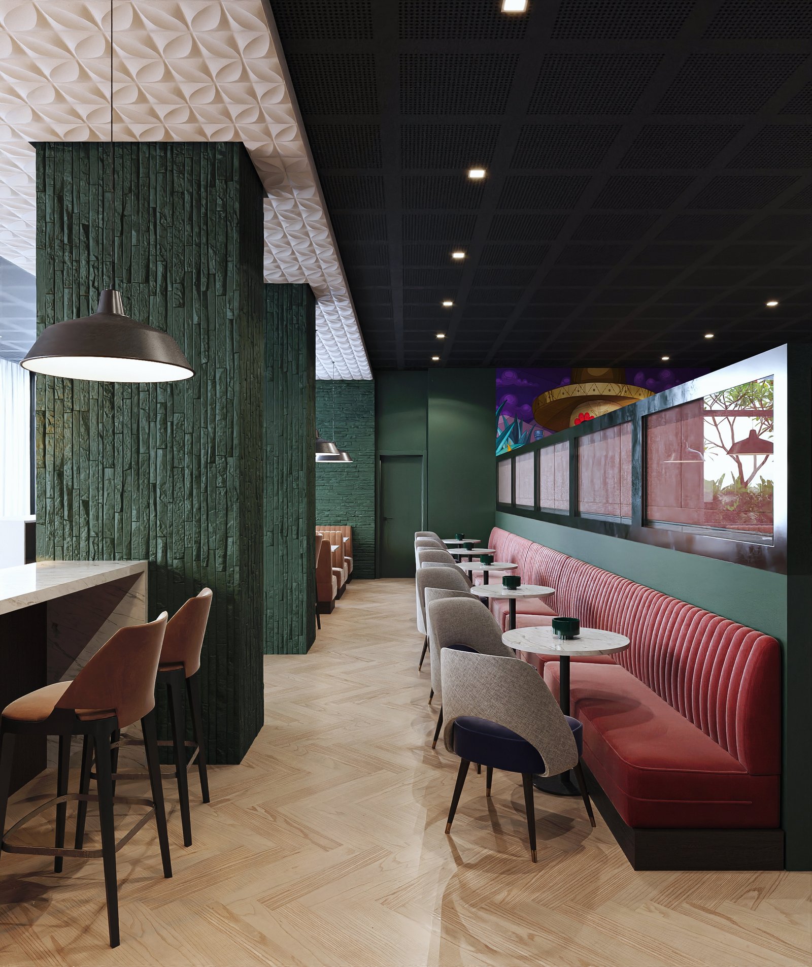 Project 48 image 1 Interiors Commercial Restaurant RosaMezcal Render Architectural Visualization