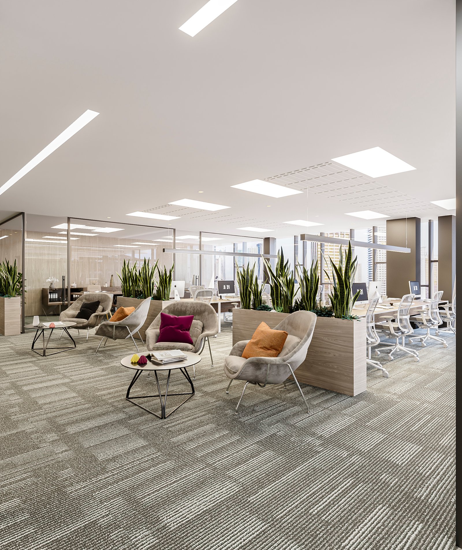 Interiors Office Commercial Render Architectural Visualization