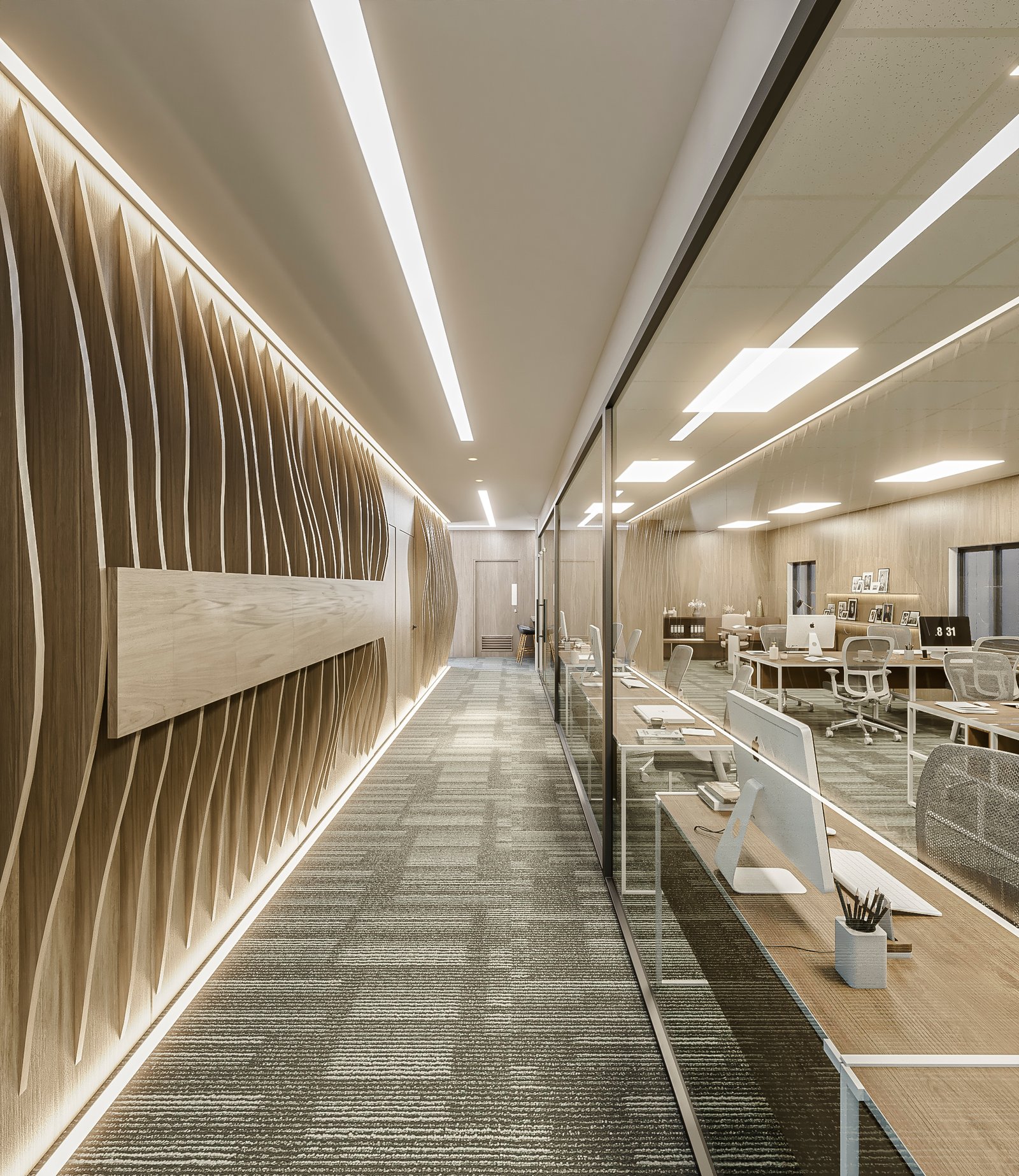 Interiors Office Commercial Render Architectural Visualization