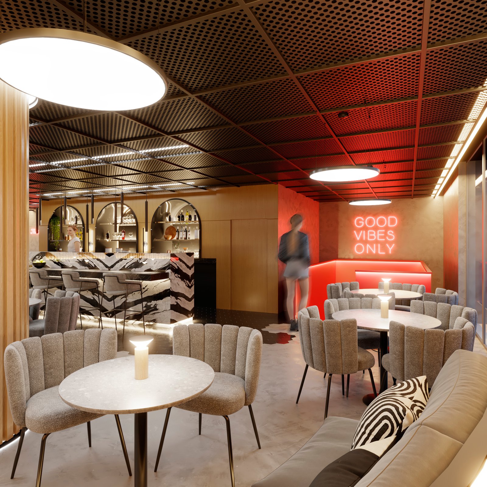 Interiors Restaurant Commercial Render Architectural Visualization