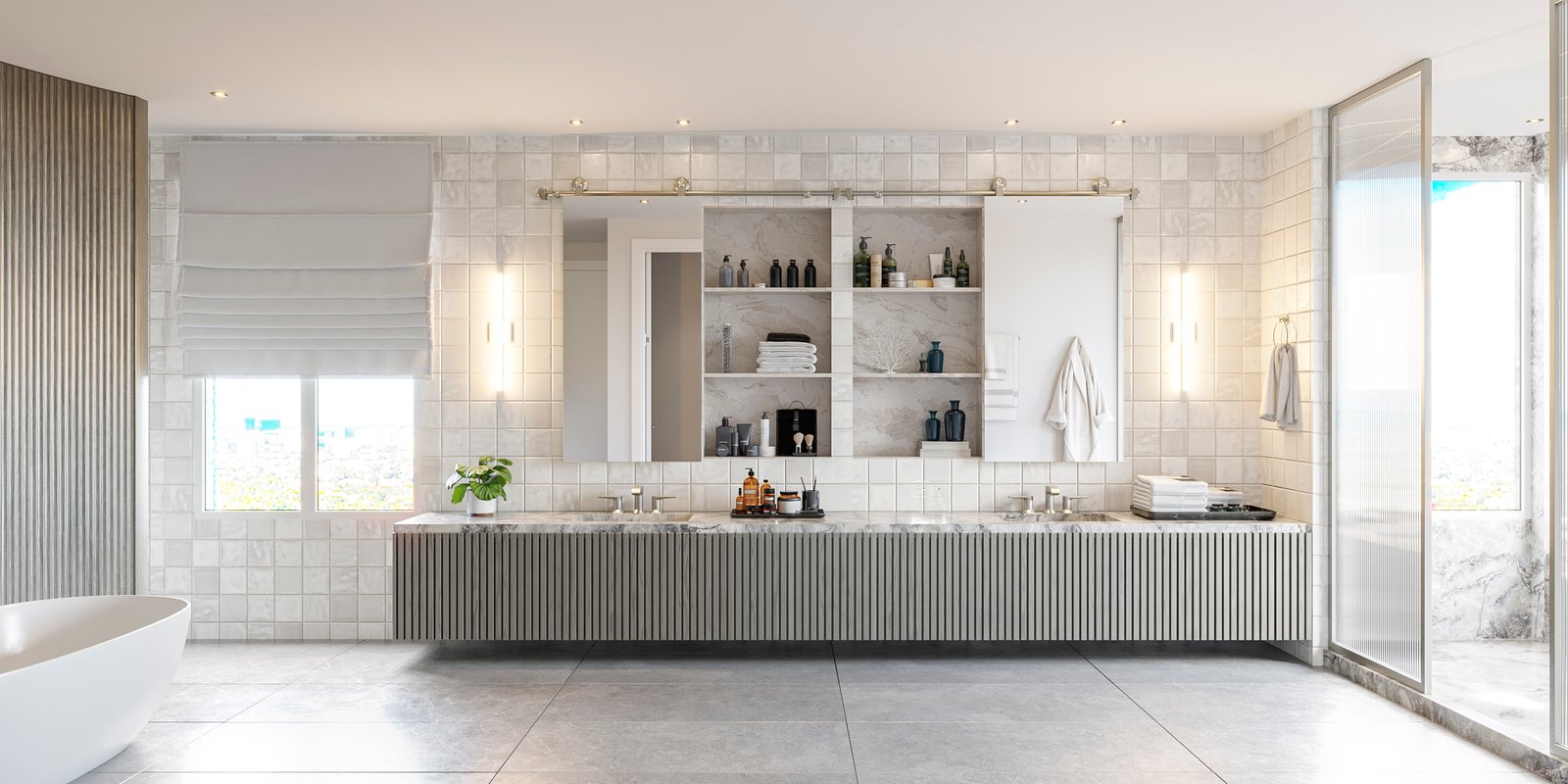 Interiors Bathroom Hotel Commercial Render Architectural Visualization