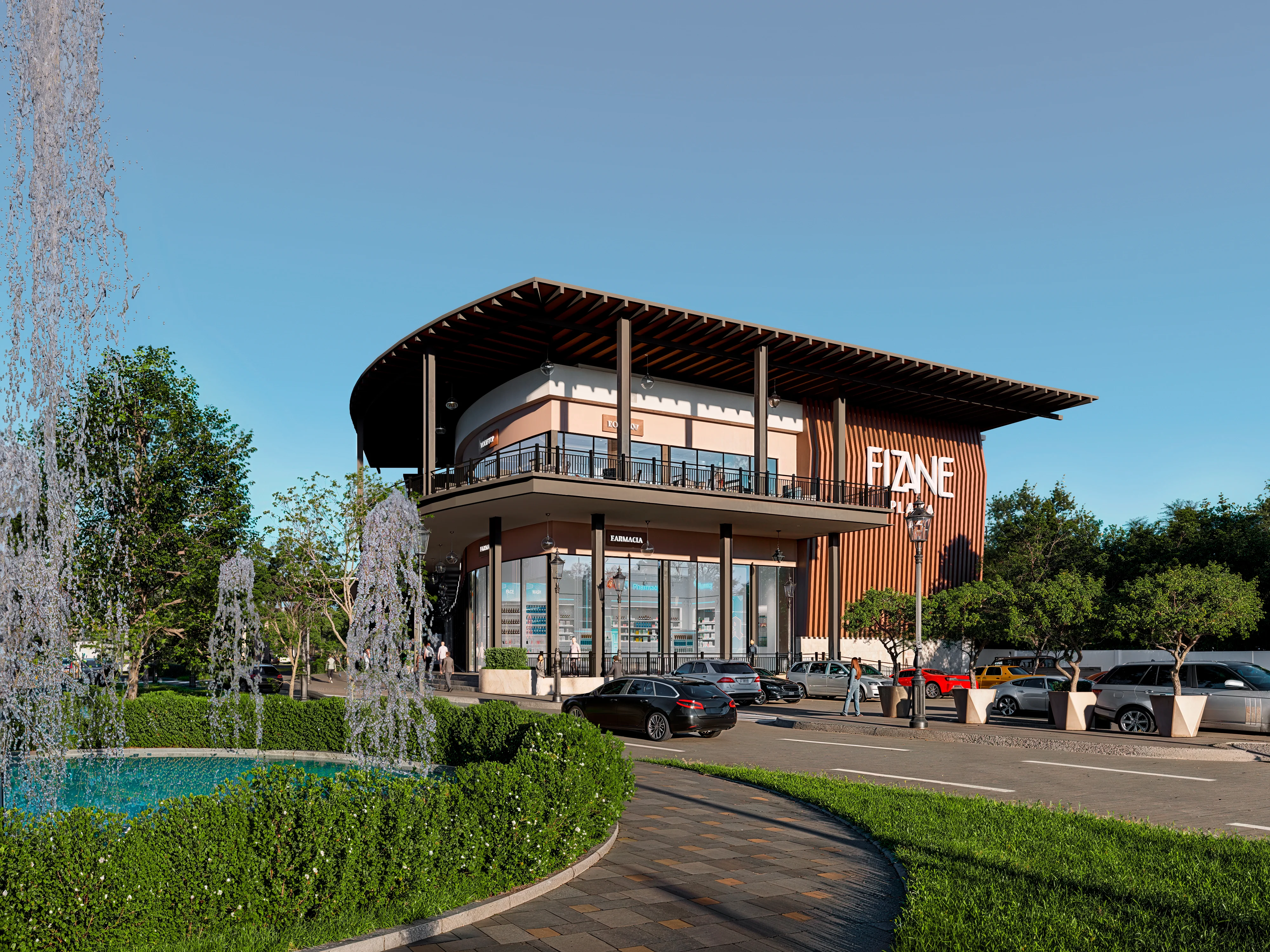 Exteriors Commercial UrbanPlanning Stores Render Architectural Visualization